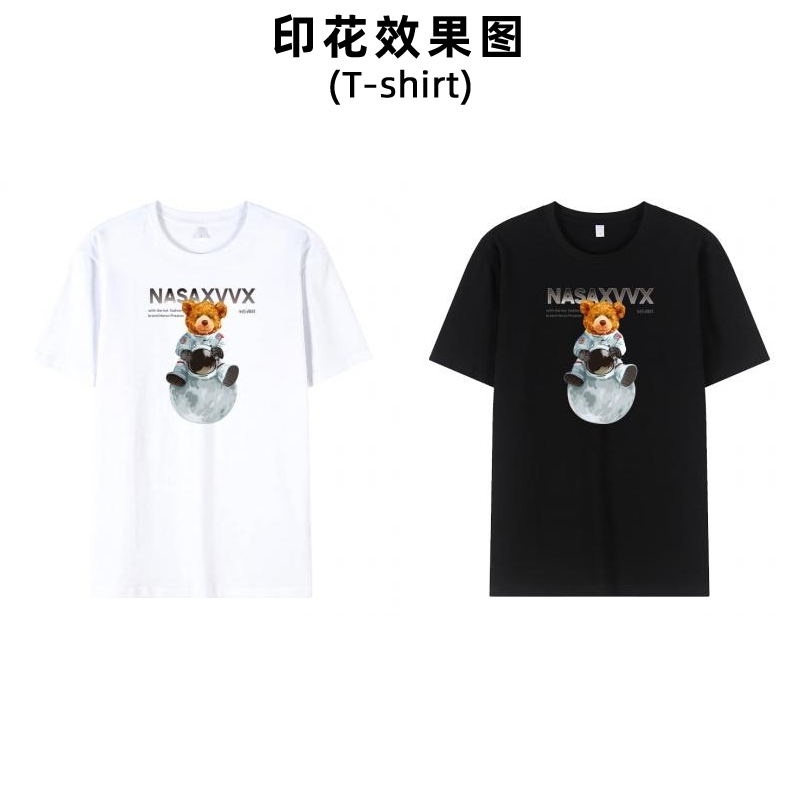 新款潮牌泰迪熊燙畫貼衣服NASA航天員印花圖案男女裝中學生活動服領標印字加工定制燙斗燙印貼