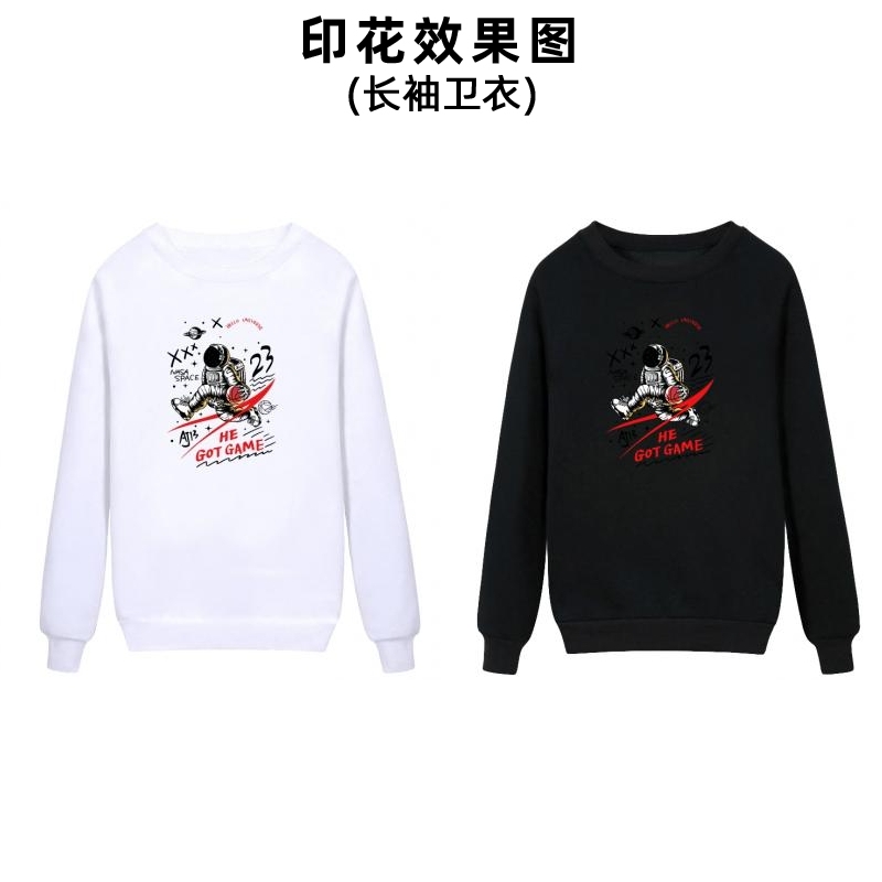 时尚NASA宇航员太空人柯式烫画衣服印花图案男女装童装成衣领标印字加工定制烫斗烫印贴