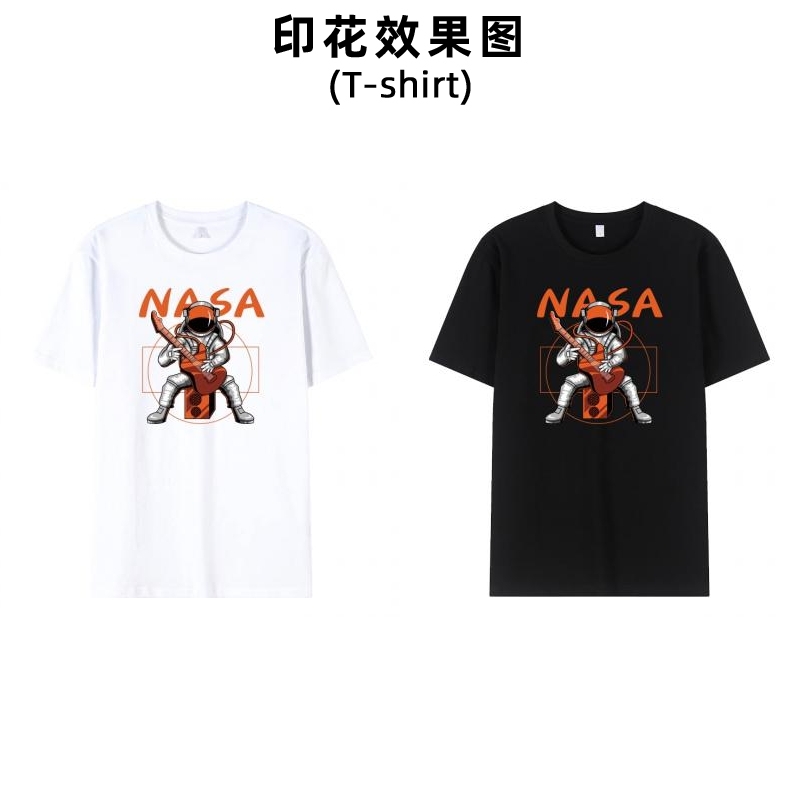 时尚NASA航天员太空人柯式白墨烫画贴服装图案印花男女装小学生工作服商标印字加工定制烫布贴