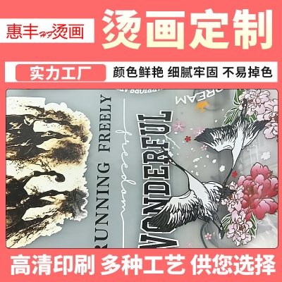 服装热转印烫画贴柯式印花t恤卫衣服饰热转印烫图白墨烫画LOGO定制