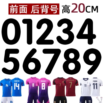 Jersey ball number numbe round font height 20CM DTF Heat Transfer Printing